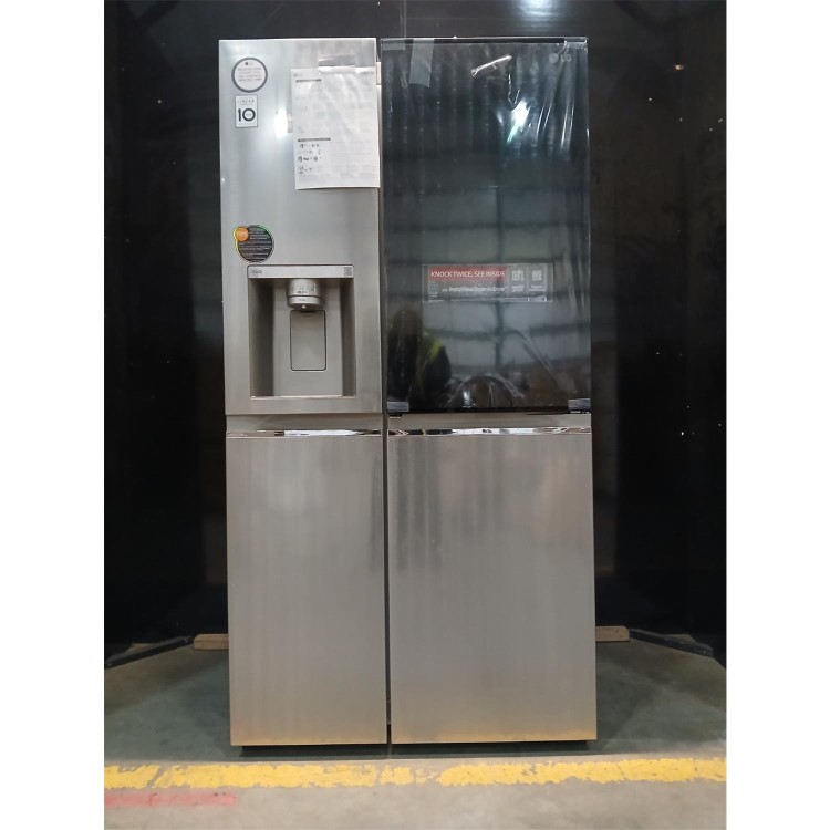 Refurbished LG InstaView ThinQ GSXV91BSAE Freestanding 635 Litre Frost Free American Fridge Freezer Stainless Steel