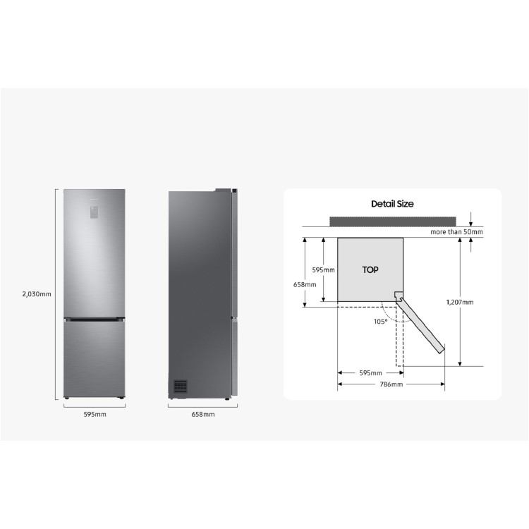 Refurbished Samsung Series 5 RB38C602CWW Freestanding 390 Litre 70/30 Fridge Freezer White