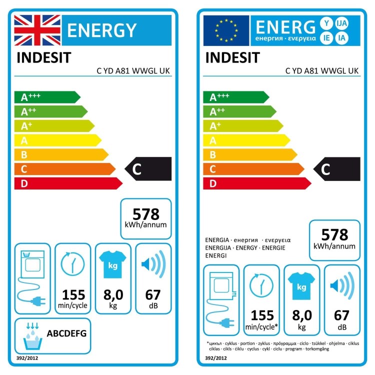 Indesit 8kg Vented Tumble Dryer - White