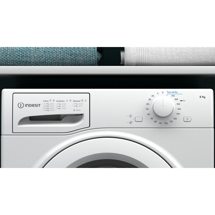 Refurbished Indesit I2D81WUK Freestanding Condenser 8KG Tumble Dryer White