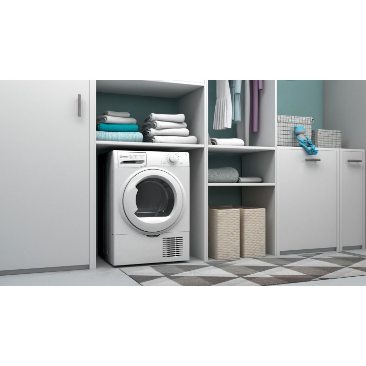 Refurbished Indesit I2D81WUK Freestanding Condenser 8KG Tumble Dryer White