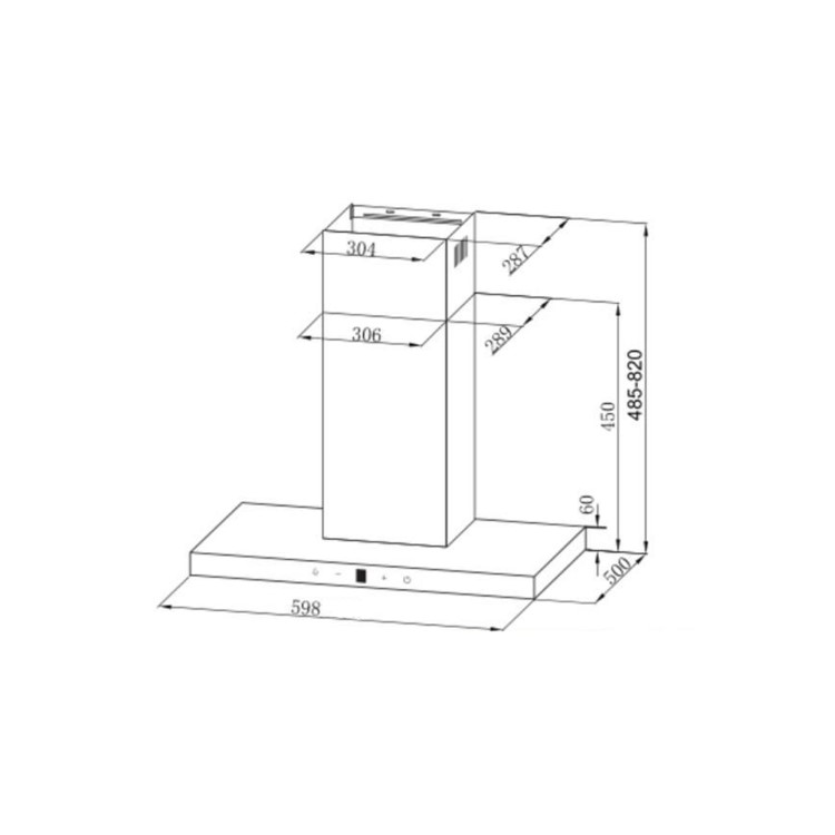 electriQ 60cm Slimline Touch Control Cooker Hood - Stainless Steel