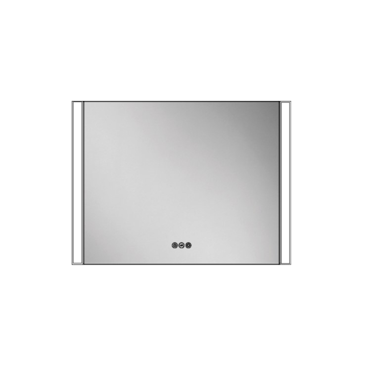 Rectangular Heated Bathroom Mirror with Lights 800 x 600mm - HIB Fold 80