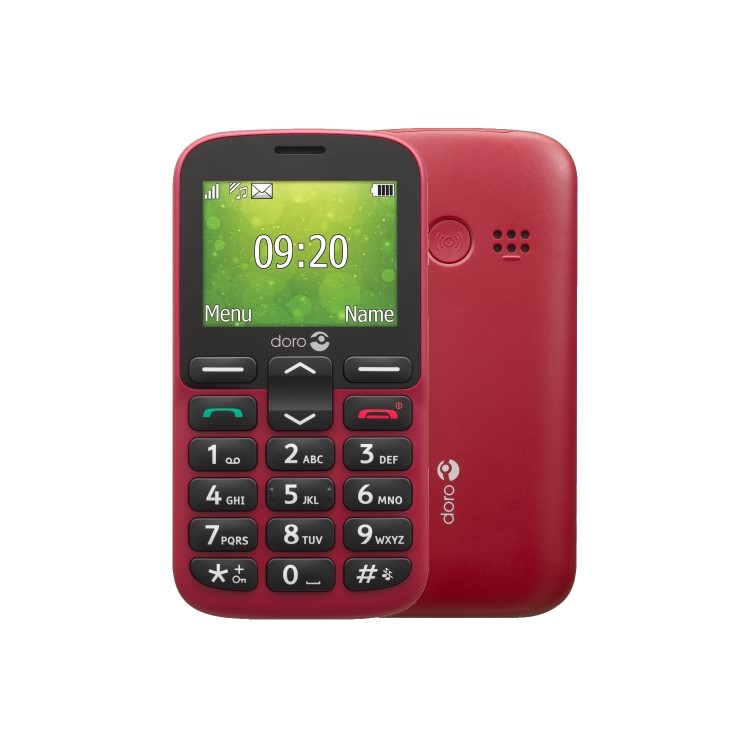 Doro 1380 Red 2.4" 8MB 2G Dual SIM Unlocked & SIM Free Mobile Phone