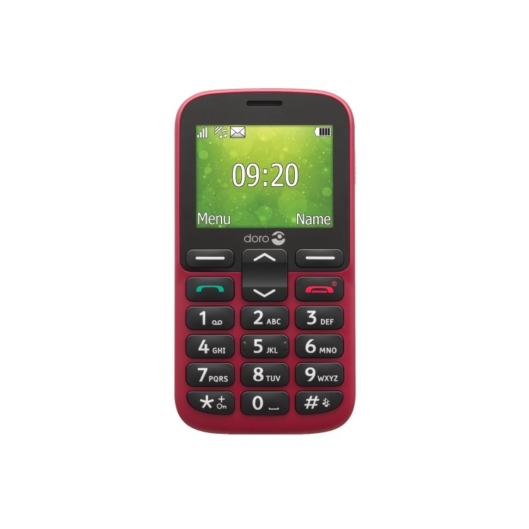 Doro 1380 Red 2.4" 8MB 2G Dual SIM Unlocked & SIM Free Mobile Phone