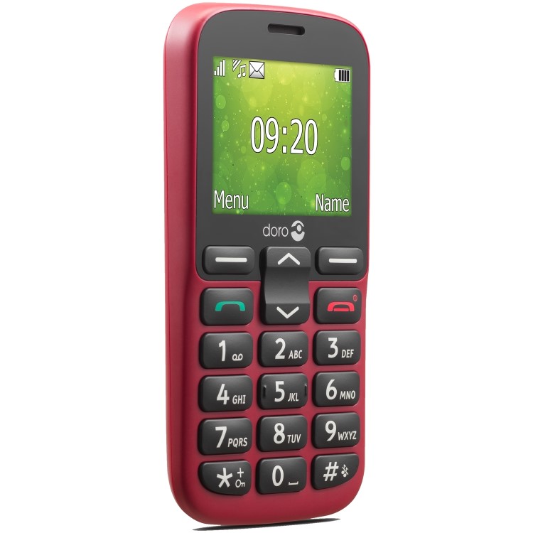 Doro 1380 Red 2.4" 8MB 2G Dual SIM Unlocked & SIM Free Mobile Phone