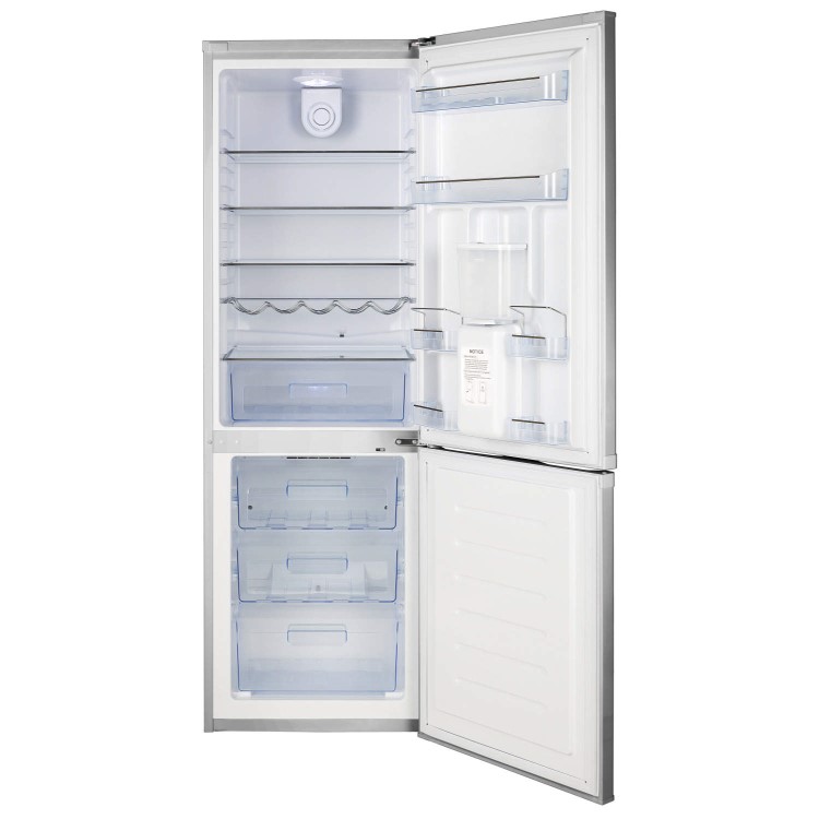 LEC 444443511 TF60185WTD 60cm Wide Frost Free Fridge Freezer With Water Dispenser Silver