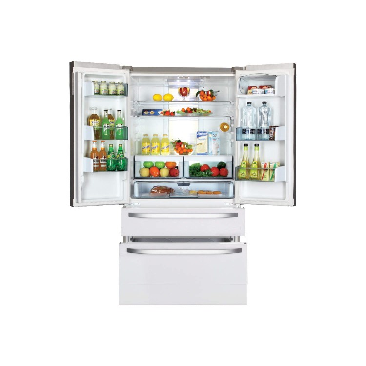 Haier HB21FGWAA 543L Frost Free American-style 4-door Fridge Freezer - White Glass Doors