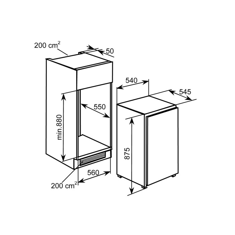 Baumatic BR16.5 In-column Integrated Fridge