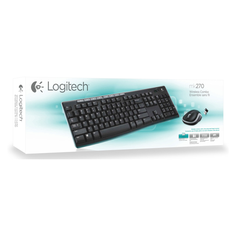 Logitech MK270 Wireless Keyboard and Mouse Combo Black