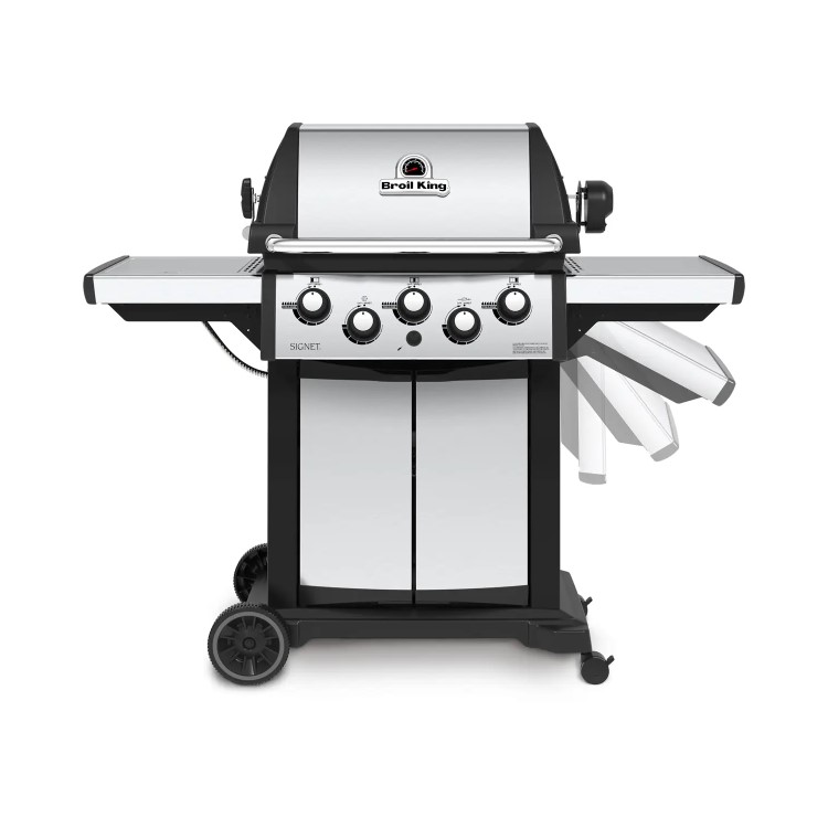 Broil King Signet 390 - 3 Burner Gas BBQ Grill with Side Burner and Rotisserie - Stainless Steel