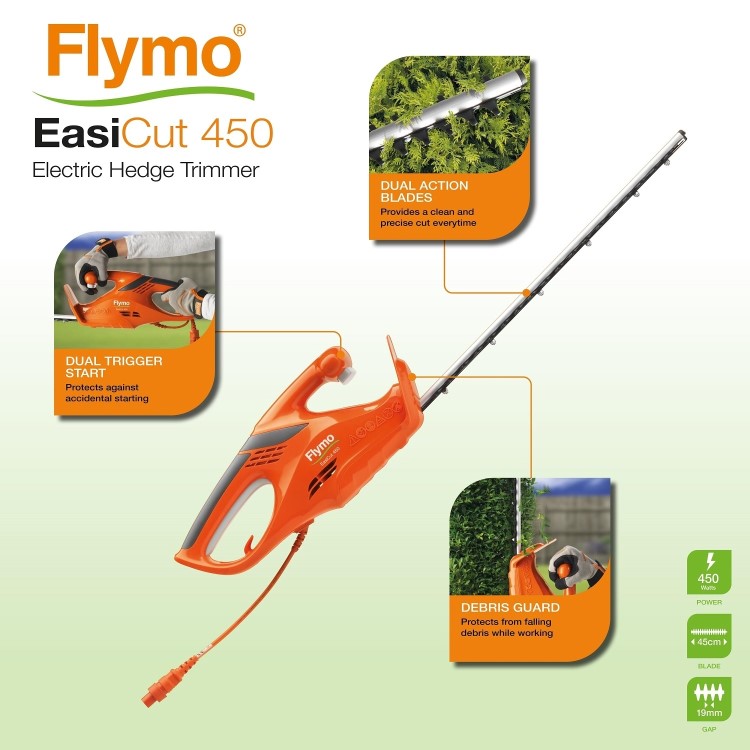 Refurbished Flymo EasiCut 450 45cm Hedge Trimmer