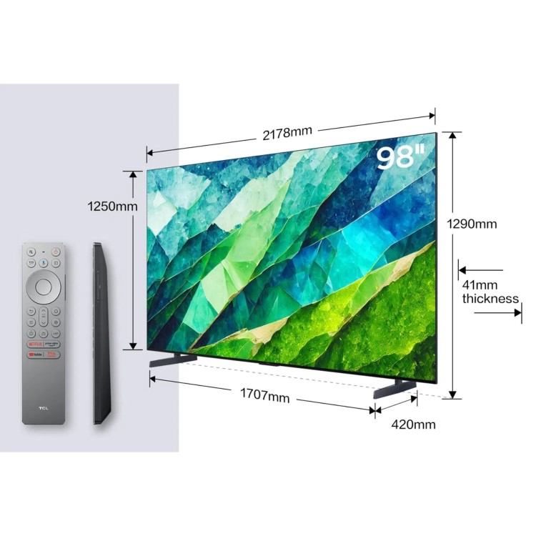 TCL C855K 98 inch Smart Mini LED 4K Ultra HD Google QLED TV