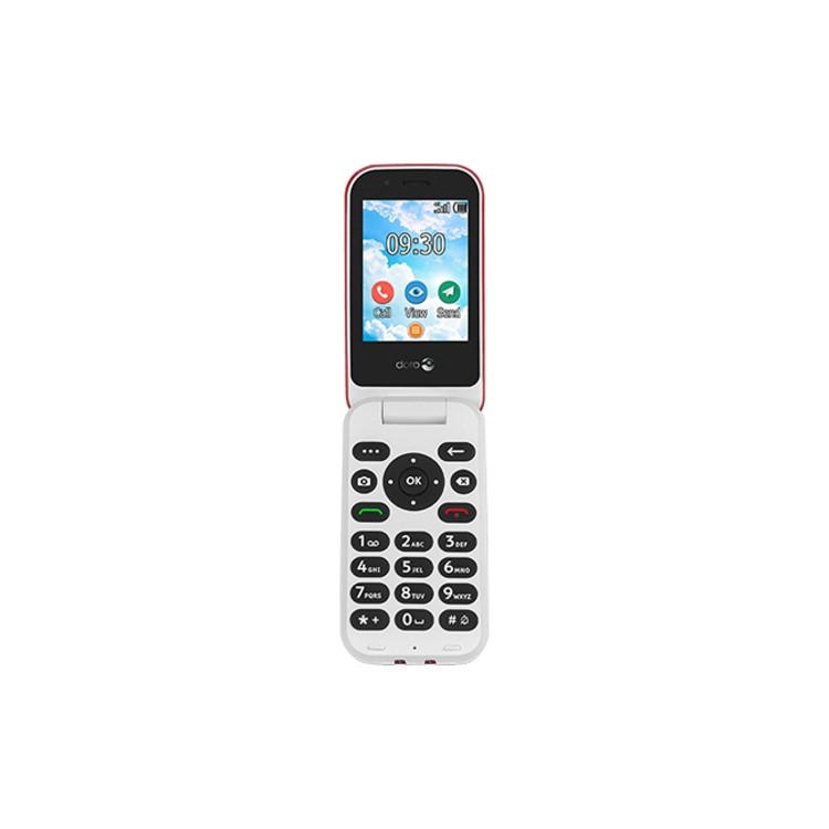 Refurbished Doro 7030 Red 2.8" 512MB 4G Dual SIM Unlocked & SIM Free Mobile Phone