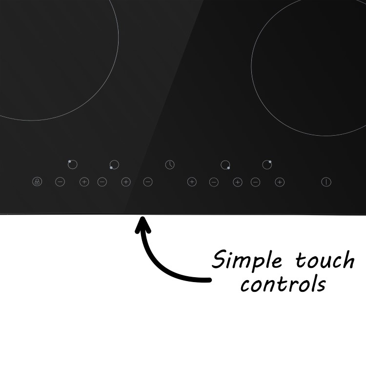 Refurbished electriQ eiQC60TOUCH 60cm 4 Zone Touch Control Ceramic Hob