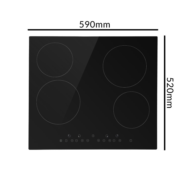 Refurbished electriQ eiQC60TOUCH 60cm 4 Zone Touch Control Ceramic Hob