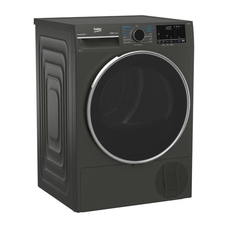 Refurbished Beko IronFinish B5T4923IG Freestanding Heat Pump 9KG Tumble Dryer Graphite