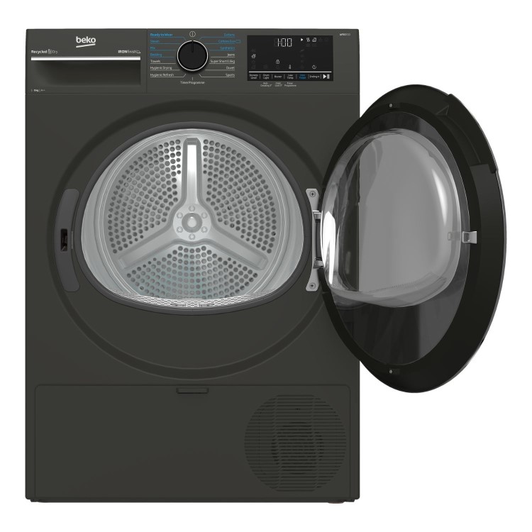 Beko IronFinish&#153; 9kg Heat Pump Tumble Dryer - Graphite