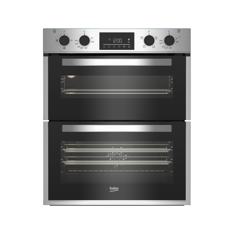 Refurbished Beko BBTF26300X  60cm Double Built Under Electric Oven Stainless Steel