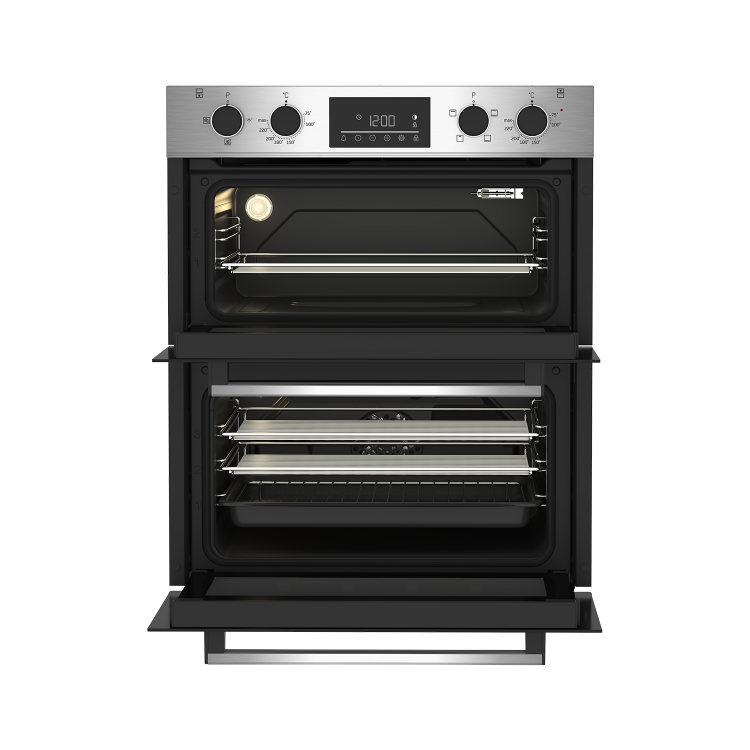 Refurbished Beko BBTF26300X  60cm Double Built Under Electric Oven Stainless Steel