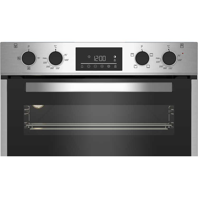 Refurbished Beko BBTF26300X  60cm Double Built Under Electric Oven Stainless Steel