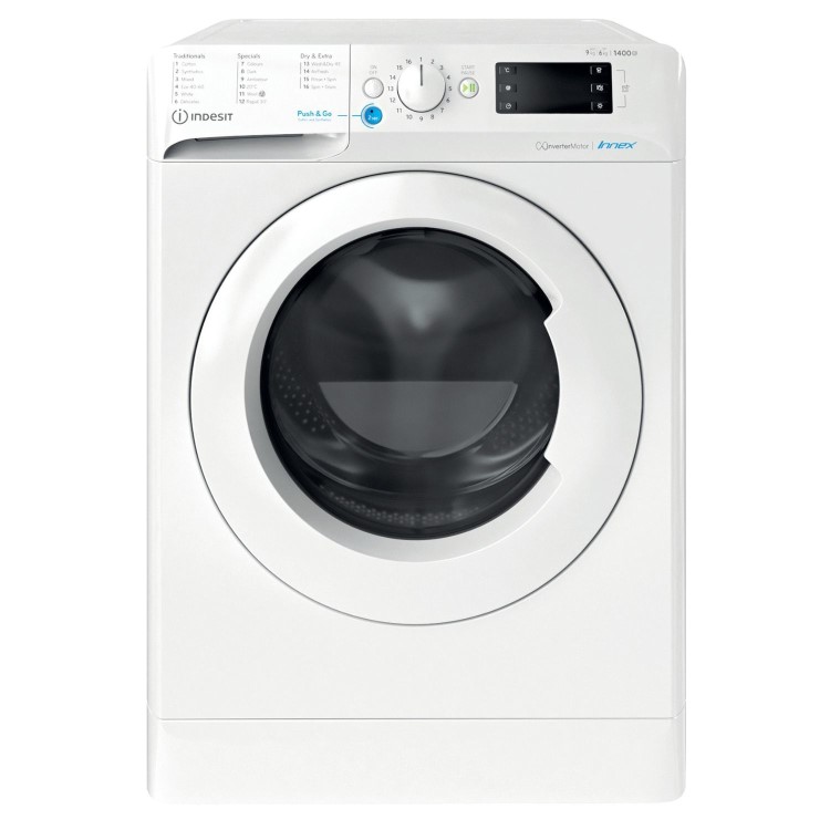 Refurbished Indesit BDE96436XWUKN Freestanding 9/6KG 1400 Spin Washer Dryer White