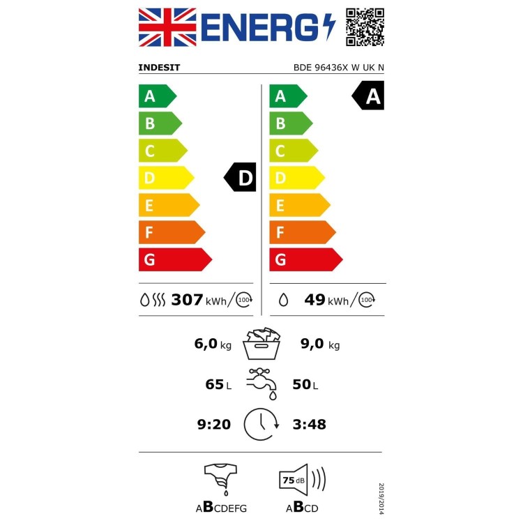 Indesit 9kg Wash 6kg Dry 1400rpm Washer Dryer - White