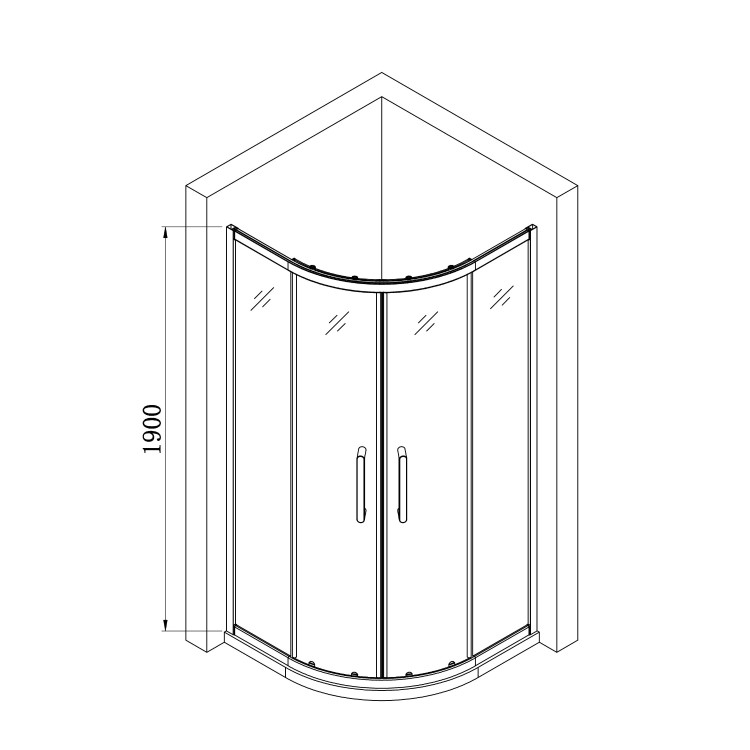 Chrome 6mm Glass Quadrant Shower Enclosure 900mm - Carina