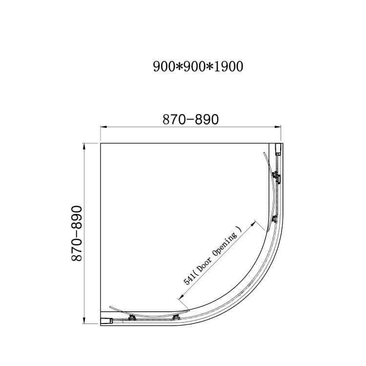 Chrome 6mm Glass Quadrant Shower Enclosure 900mm - Carina