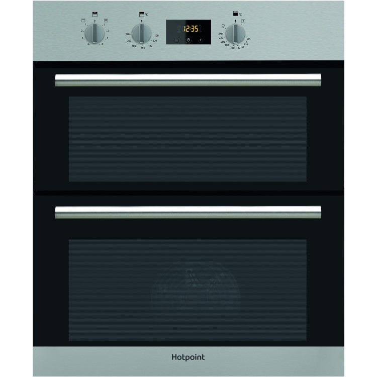 Refurbished Hotpoint DU2540IX 60cm Double Built Under Electric Oven Stainless Steel