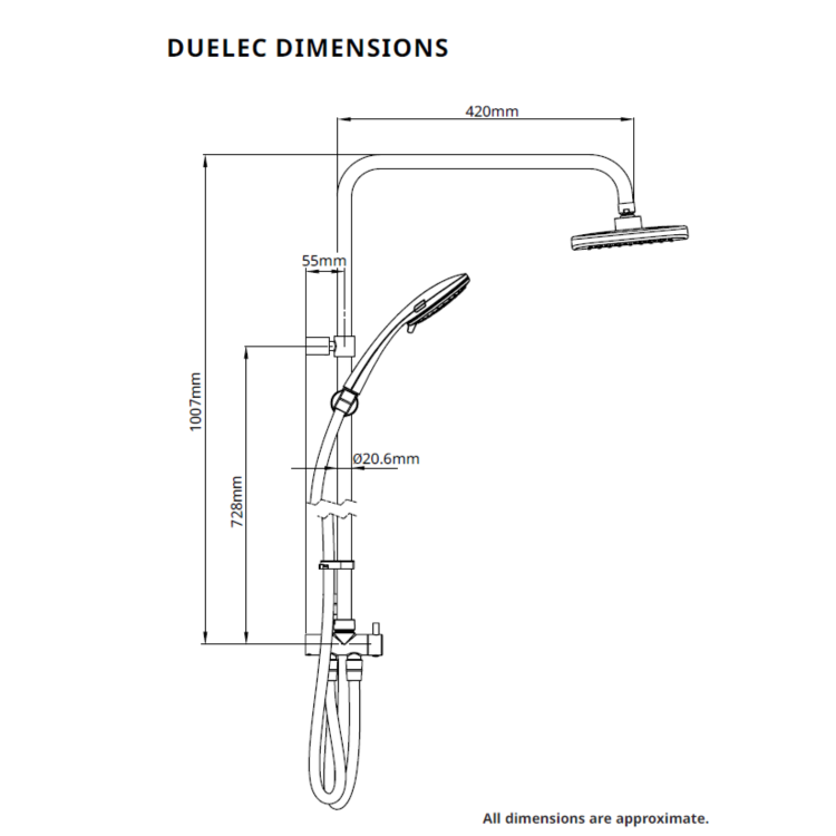 GRADE A1 - Triton ENVi 9.0kW Electric Shower With DuElec&reg; Shower Kit - Chrome