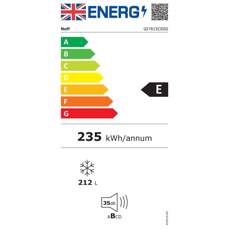 Neff N90 211 Litre In-column Integrated Freezer