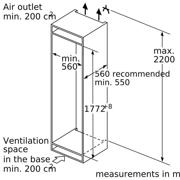 Neff N90 211 Litre In-column Integrated Freezer