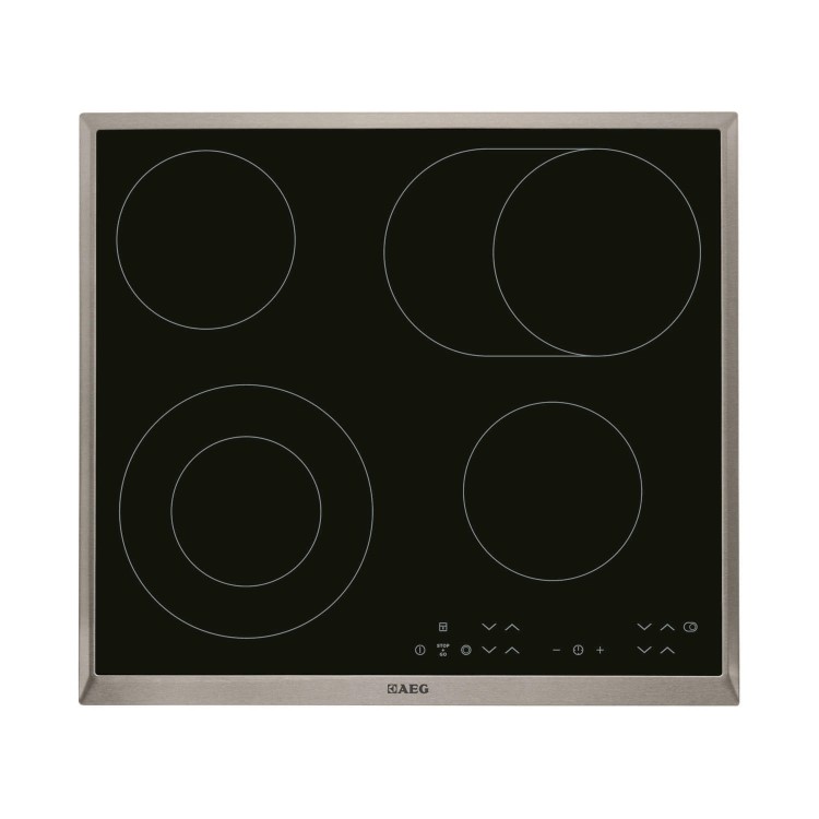 AEG 3000 Series 58cm 4 Zone Ceramic Hob with Stainless Steel Frame