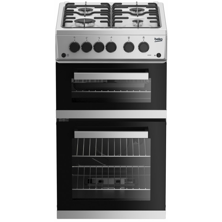 Refurbished Beko KDG583S 50cm Double Cavity Gas Cooker Silver