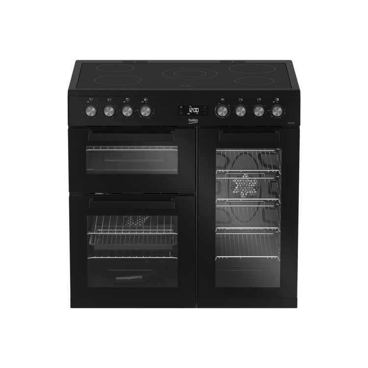 Beko 90cm Double Oven Range Cooker - Black