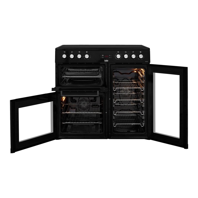 Beko 90cm Double Oven Range Cooker - Black