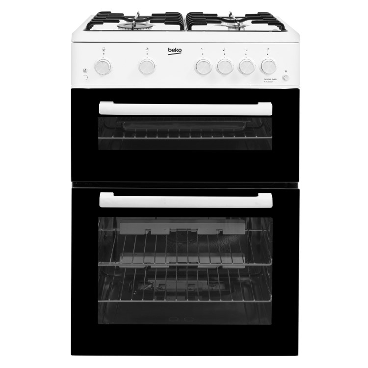 Refurbished Beko KTG611W 60cm Double Cavity Gas Cooker White