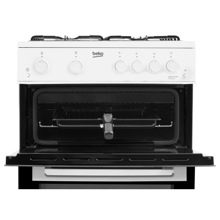 Refurbished Beko KTG611W 60cm Double Cavity Gas Cooker White