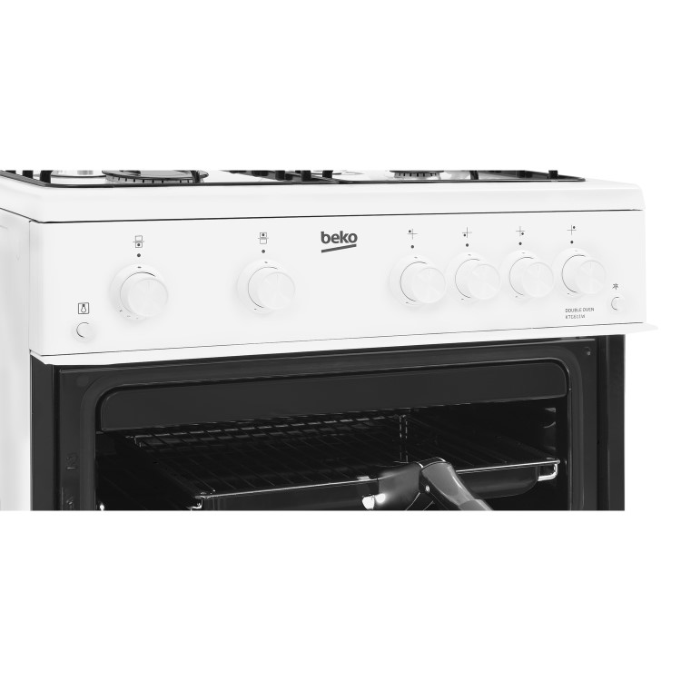 Refurbished Beko KTG611W 60cm Double Cavity Gas Cooker White