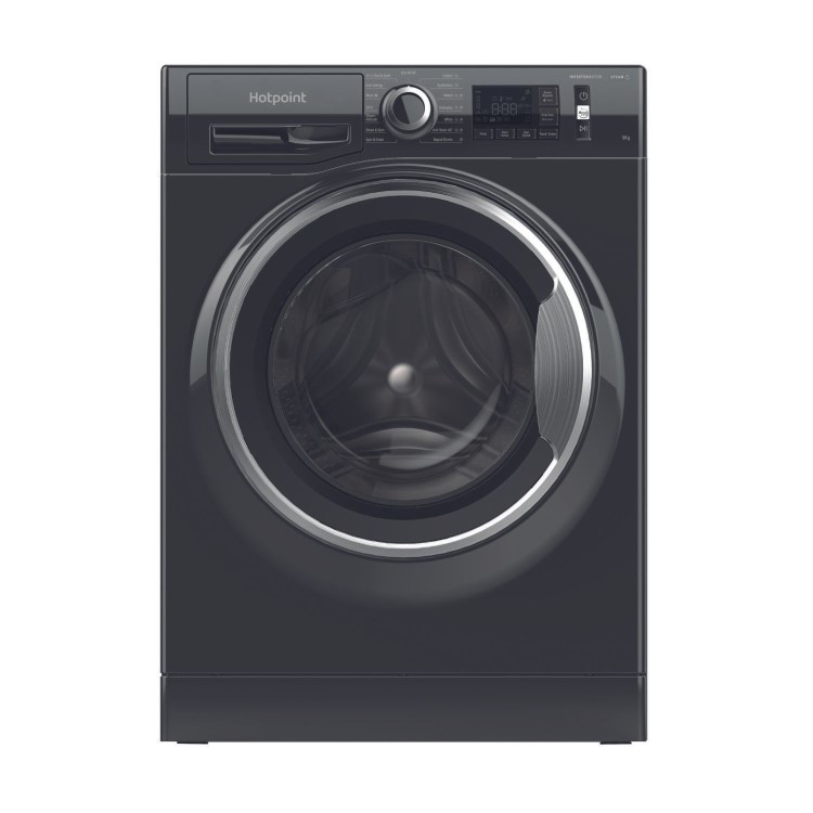 Refurbished Hotpoint ActiveCare NM11948BCAUK Freestanding 9KG 1400 Spin Washing Machine Black