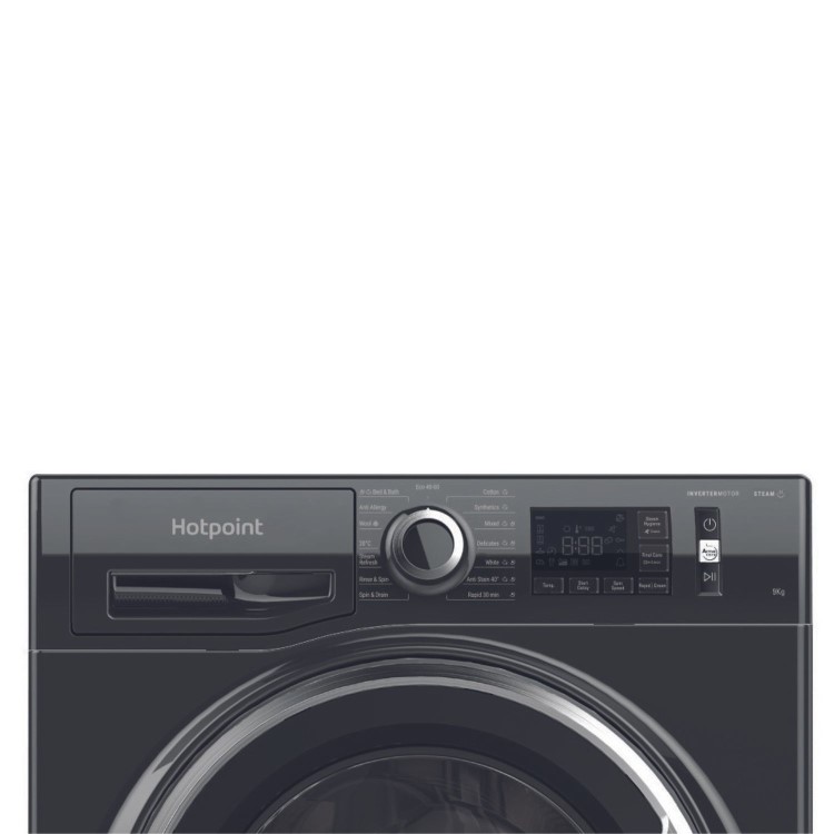 Refurbished Hotpoint ActiveCare NM11948BCAUK Freestanding 9KG 1400 Spin Washing Machine Black