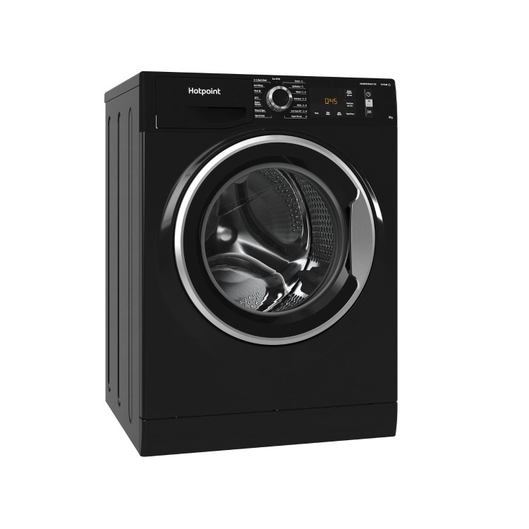 Refurbished Hotpoint ActiveCare NM11948BCAUK Freestanding 9KG 1400 Spin Washing Machine Black