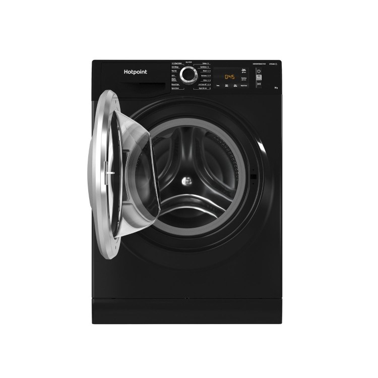 Refurbished Hotpoint ActiveCare NM11948BCAUK Freestanding 9KG 1400 Spin Washing Machine Black