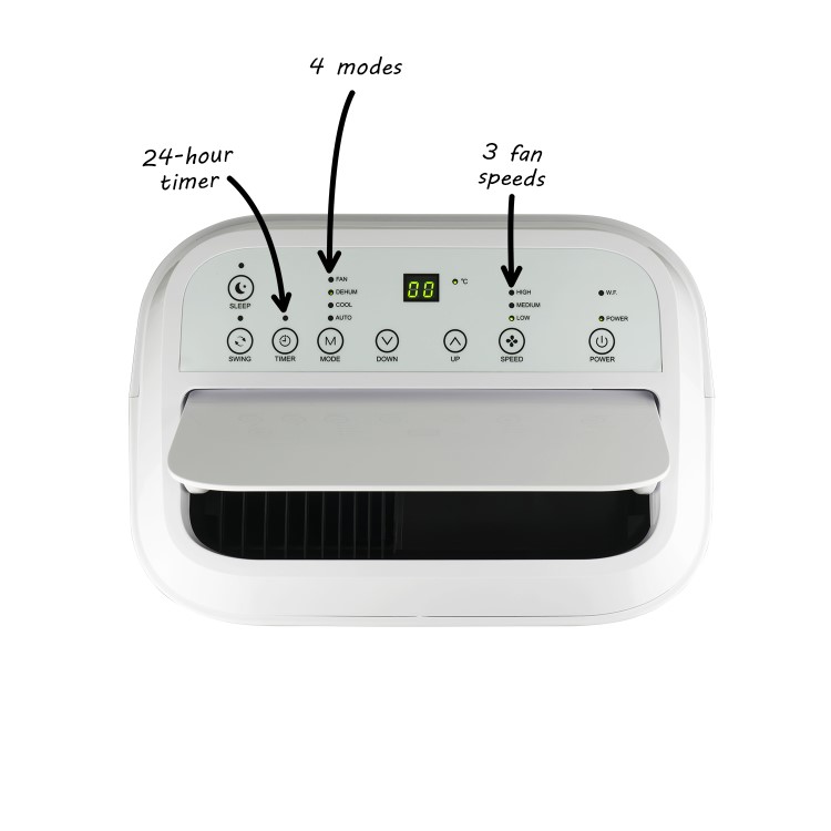 Refurbished electriQ 12000 BTU Portable Air Conditioner for rooms up to 30 sqm