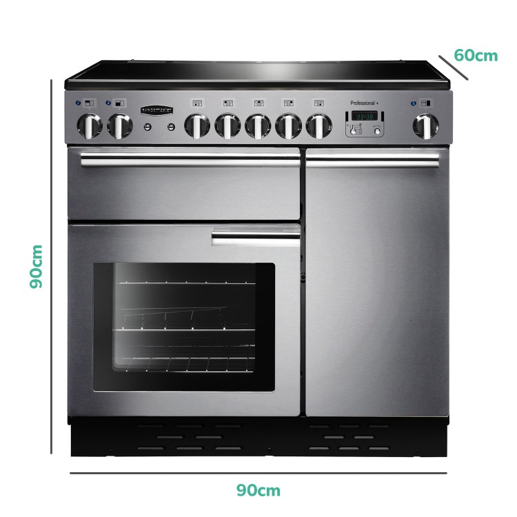 Rangemaster Professional Plus 90cm Electric Induction Range Cooker - Stainless Steel