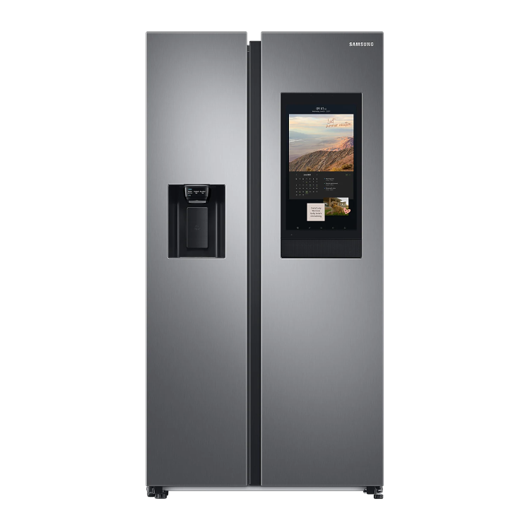 Refurbished Samsung Family Hub RS6HA8880S9 Freestanding 614 Litre Frost Free American Fridge Freezer Brushed Steel