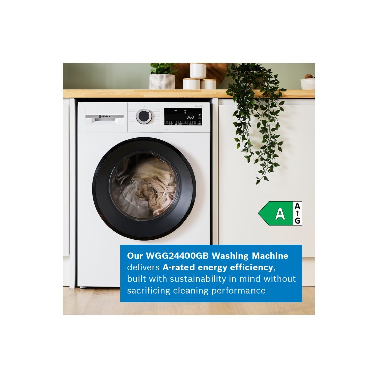 Refurbished Bosch Series 6 WGG24400GB Freestanding 9KG 1400 Spin Washing Machine White