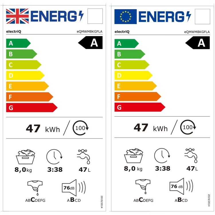 electriQ 8kg 1400rpm Washing Machine - White