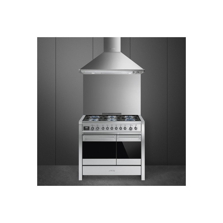 Smeg Opera 100cm Dual Fuel Range Cooker - Stainless Steel